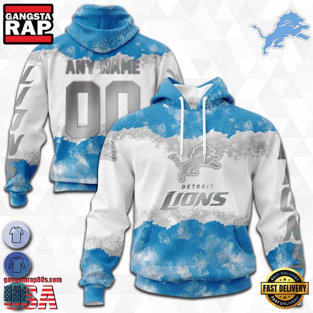 Custom Name Number NFL Detroit Lions Color 3D Hoodie New Design Custom Name Number NFL Detroit Lions Color 3D Hoodie New Design