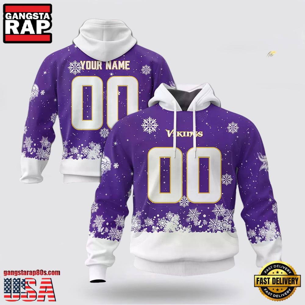 Custom Name Number NFL Minnesota Vikings Spirit 3D Hoodie  New Design
