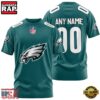 NFL Customized Philadelphia Eagles Team Sport 3D T Shirt 2 Custom Name And Number Philadelphia Eagles NFL Team Sport 3D T-Shirt