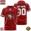 NFL Customized San Francisco 49ers Team Sport 3D T Shirt 3 Custom Name And Number San Francisco 49ers NFL Team Sport 3D T-Shirt