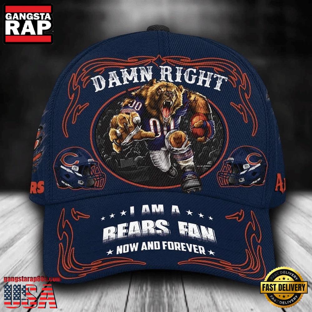 NFL Custom Name Chicago Bears Mascot Damn Right Football Team Baseball Cap NFL Custom Name Chicago Bears Mascot Damn Right Football Team Baseball Cap