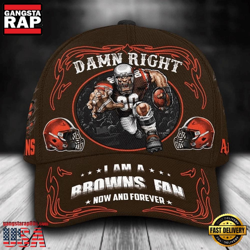 NFL Custom Name Cleveland Browns Mascot Damn Right Football Team Baseball Cap NFL Custom Name Cleveland Browns Mascot Damn Right Football Team Baseball Cap