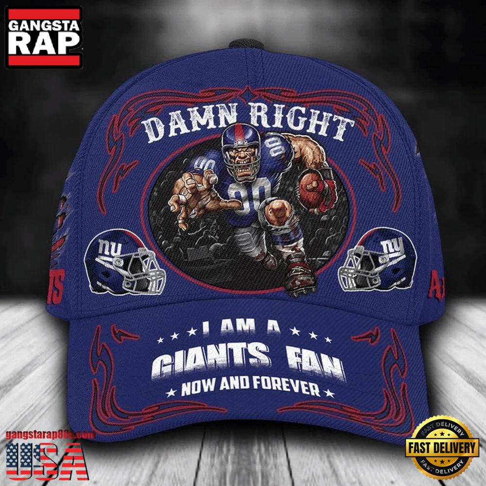 NFL Custom Name New York Giants Mascot Damn Right Football Team Baseball Cap NFL Custom Name New York Giants Mascot Damn Right Football Team Baseball Cap