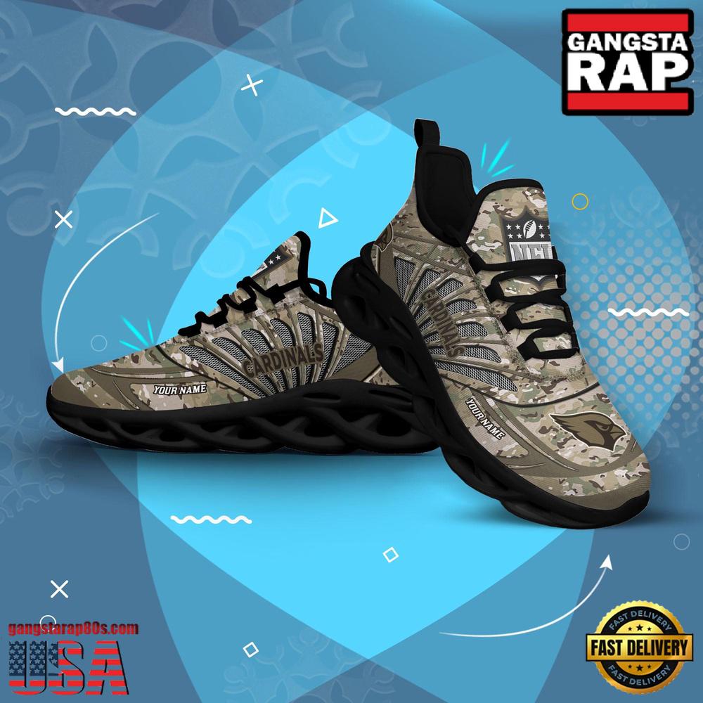 NFL Custom Name Arizona Cardinals Camo Veteran Day Max Soul Shoes Running Sneakers NFL Custom Name Arizona Cardinals Camo Veteran Day Max Soul Shoes Running Sneakers