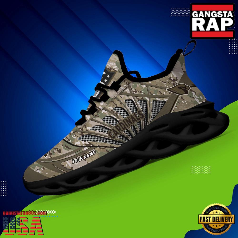 NFL Custom Name Arizona Cardinals Camo Veteran Day Max Soul Shoes Running Sneakers NFL Custom Name Arizona Cardinals Camo Veteran Day Max Soul Shoes Running Sneakers