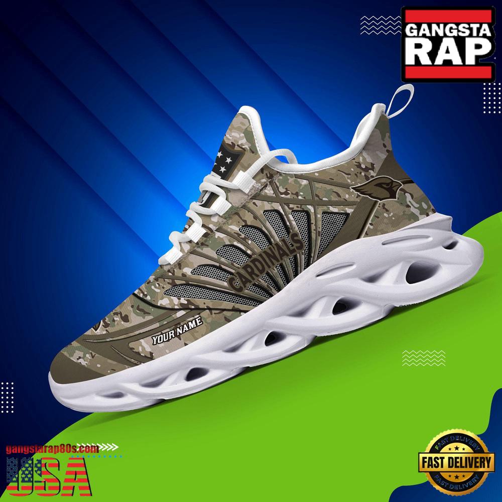 NFL Custom Name Arizona Cardinals Camo Veteran Day Max Soul Shoes Running Sneakers NFL Custom Name Arizona Cardinals Camo Veteran Day Max Soul Shoes Running Sneakers