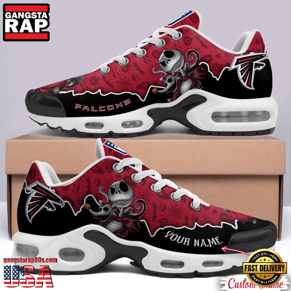 NFL Custom Name Atlanta Falcons Jack Skellington Air Max Plus Shoes - Running Sneakers NFL Custom Name Atlanta Falcons Jack Skellington Air Max Plus Shoes - Running Sneakers