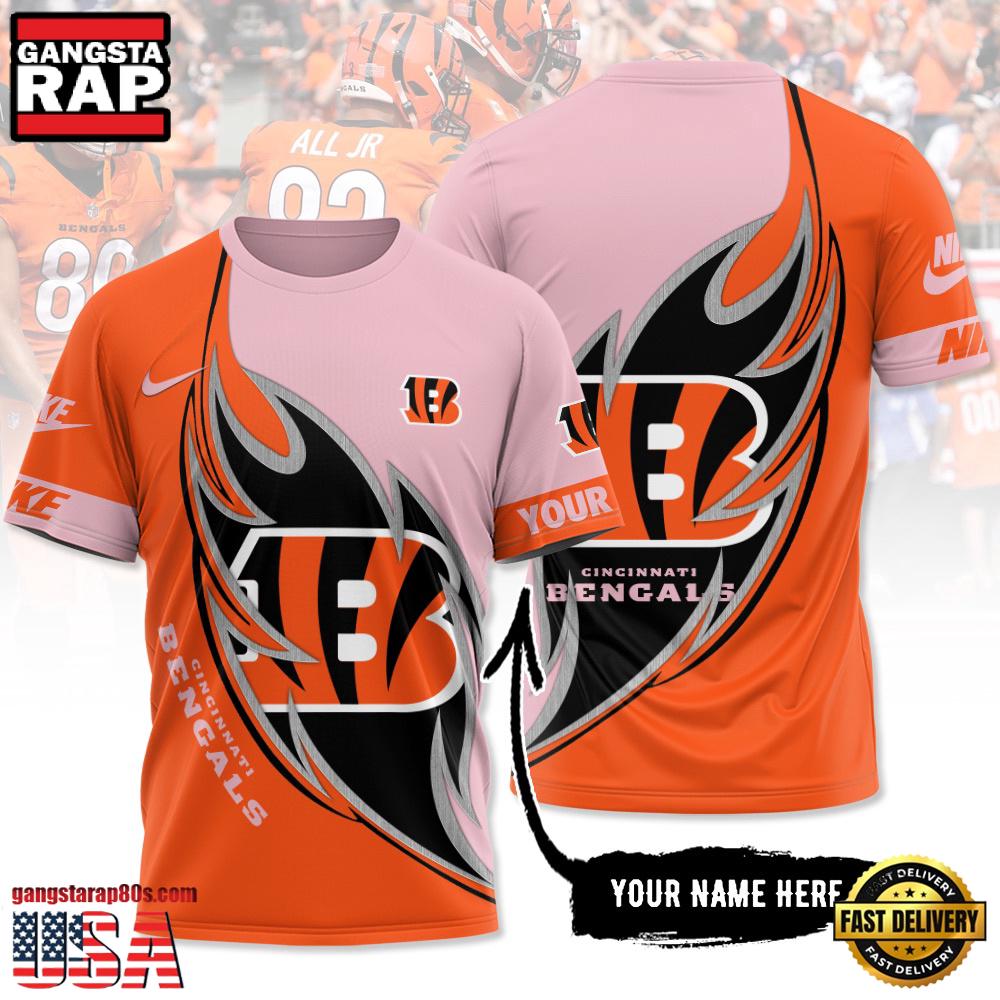 Custom Name NFL Cincinnati Bengals All Over Print T-Shirt For Fans