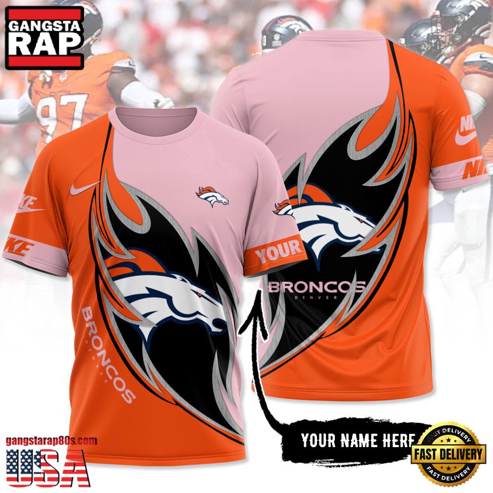 Custom Name NFL Denver Broncos All Over Print T-Shirt For Fans