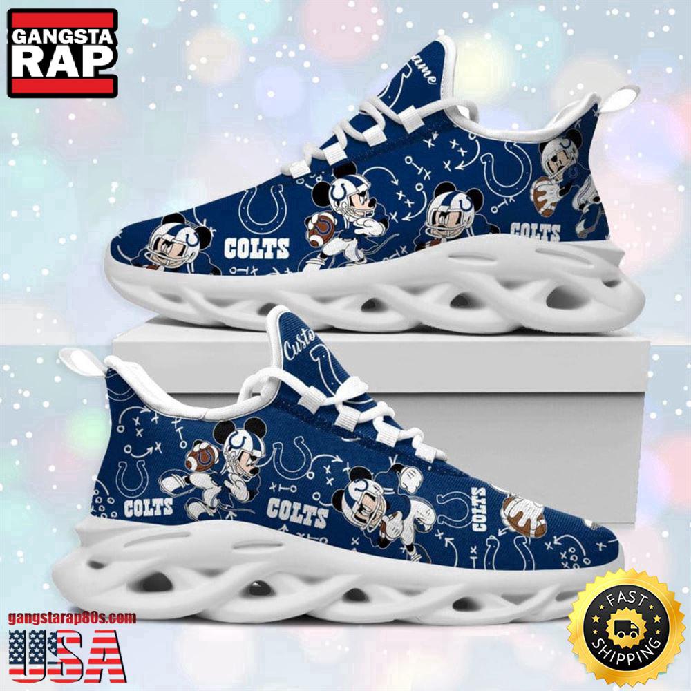 NFL Indianapolis Colts Mickey Mouse Custom Name Max Soul Shoes Running Sneakers NFL Indianapolis Colts Mickey Mouse Custom Name Max Soul Shoes Running Sneakers