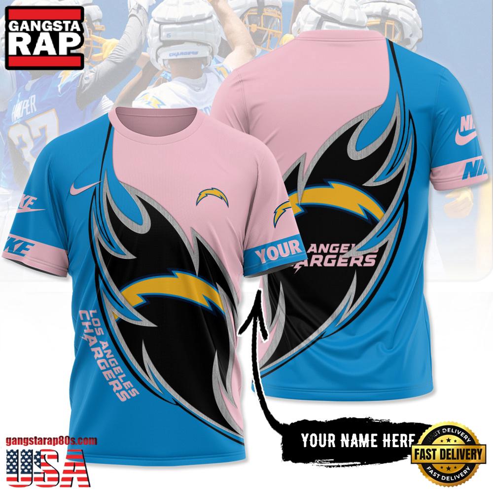Custom Name NFL Los Angeles Chargers All Over Print T-Shirt For Fans