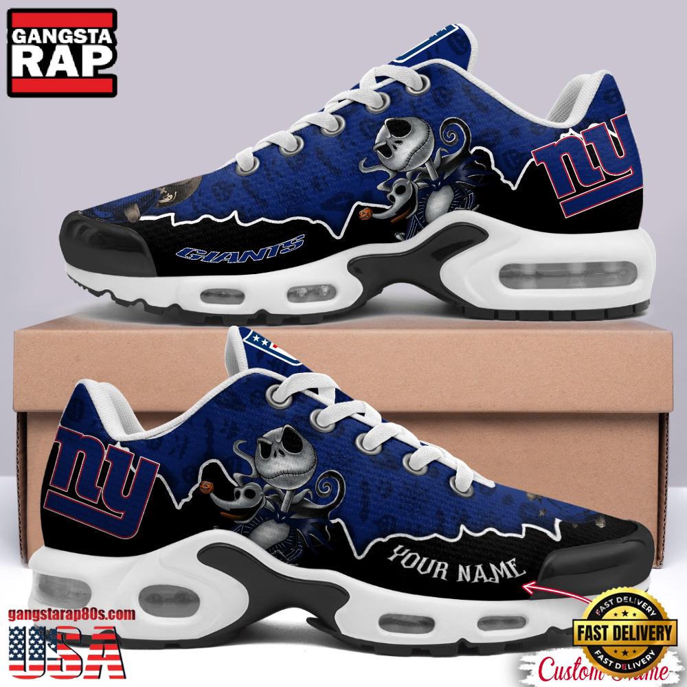 NFL Custom Name New York Giants Jack Skellington Air Max Plus Shoes - Running Sneakers NFL Custom Name New York Giants Jack Skellington Air Max Plus Shoes - Running Sneakers