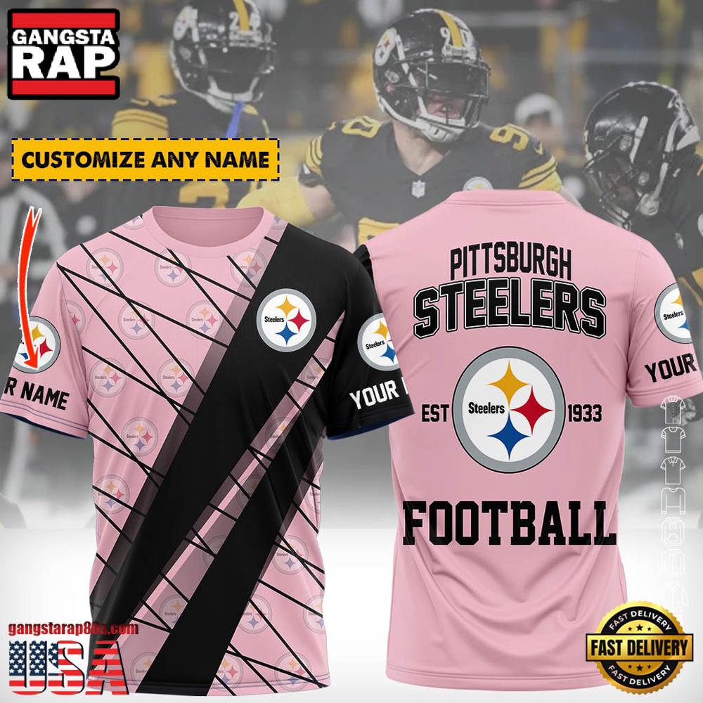 NFL Custom Name Pittsburgh Steelers Football All Over Print T Shirt NFL Custom Name Pittsburgh Steelers Football All Over Print T Shirt