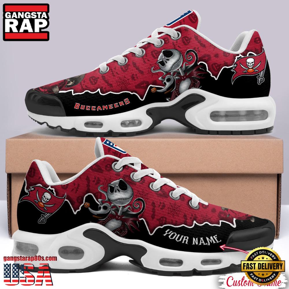 NFL Custom Name Tampa Bay Buccaneers Jack Skellington Air Max Plus Shoes - Running Sneakers NFL Custom Name Tampa Bay Buccaneers Jack Skellington Air Max Plus Shoes - Running Sneakers