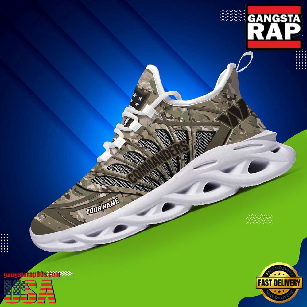 NFL Custom Name Washington Commanders Camo Veteran Day Max Soul Shoes Running Sneakers NFL Custom Name Washington Commanders Camo Veteran Day Max Soul Shoes Running Sneakers