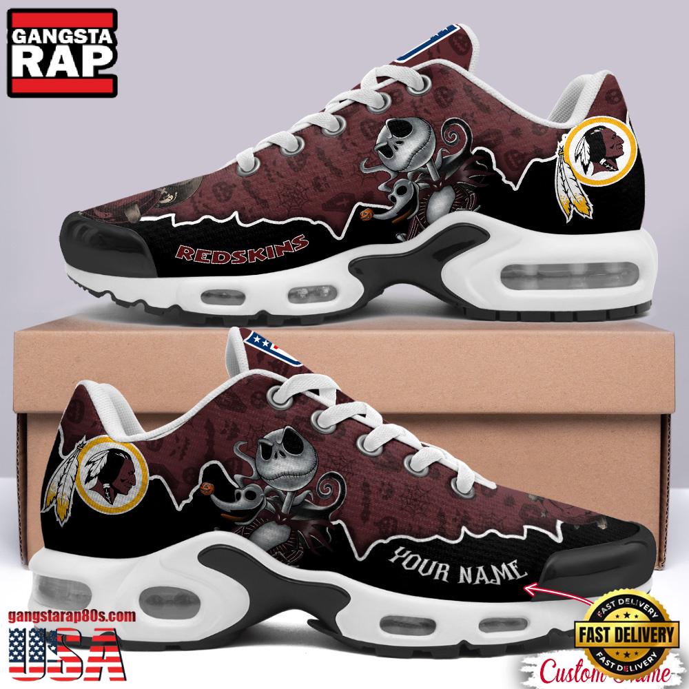 NFL Custom Name Washington Redskins Jack Skellington Air Max Plus Shoes - Running Sneakers NFL Custom Name Washington Redskins Jack Skellington Air Max Plus Shoes - Running Sneakers