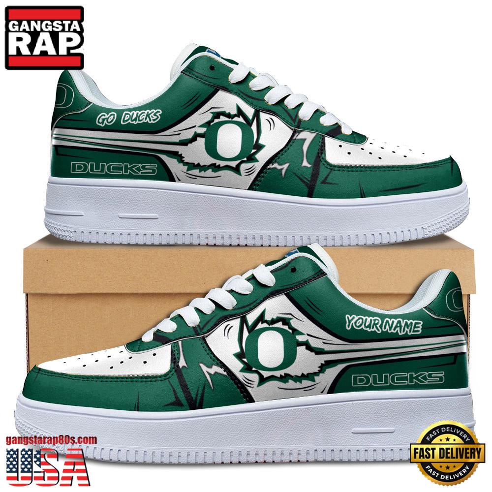 NCAA Custom Name Oregon Ducks Air Force 1 Running Sneakers Shoes NCAA Custom Name Oregon Ducks Air Force 1 Running Sneakers Shoes