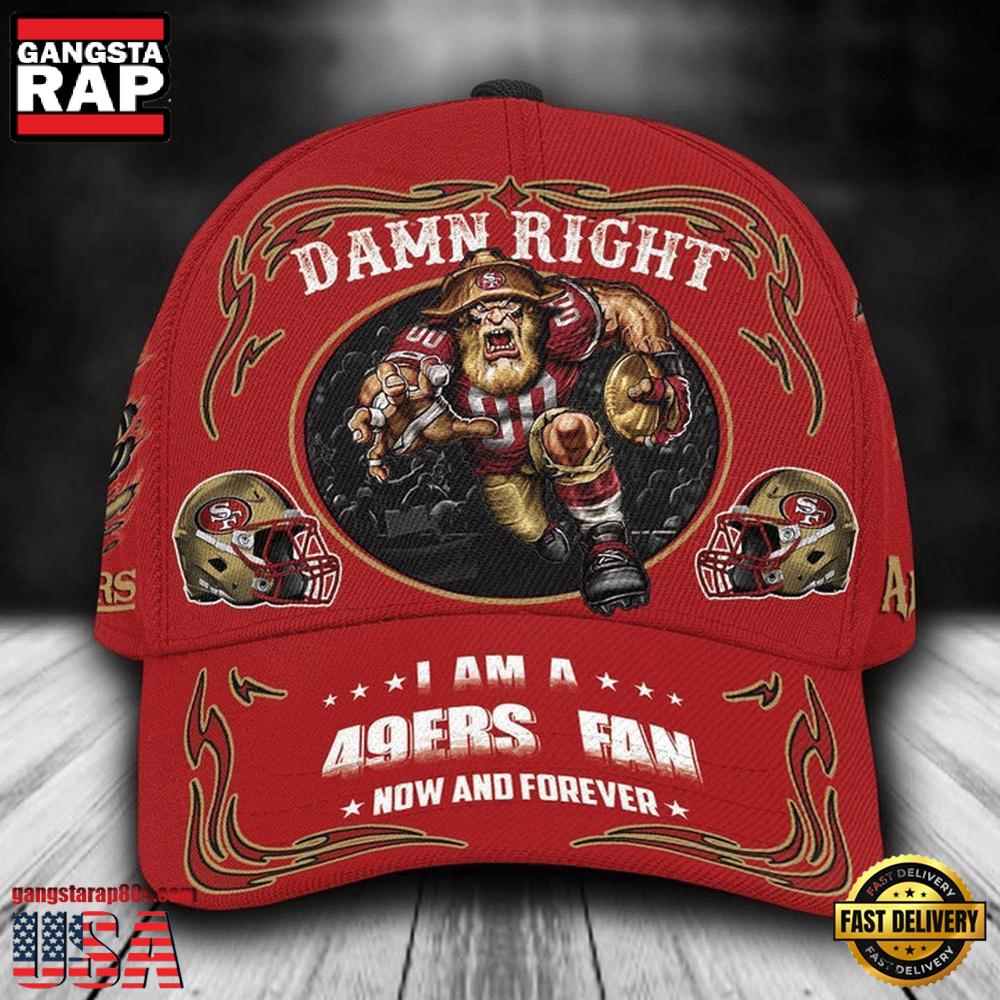 NFL Custom Name San Francisco 49ers Mascot Damn Right Football Team Baseball Cap NFL Custom Name San Francisco 49ers Mascot Damn Right Football Team Baseball Cap