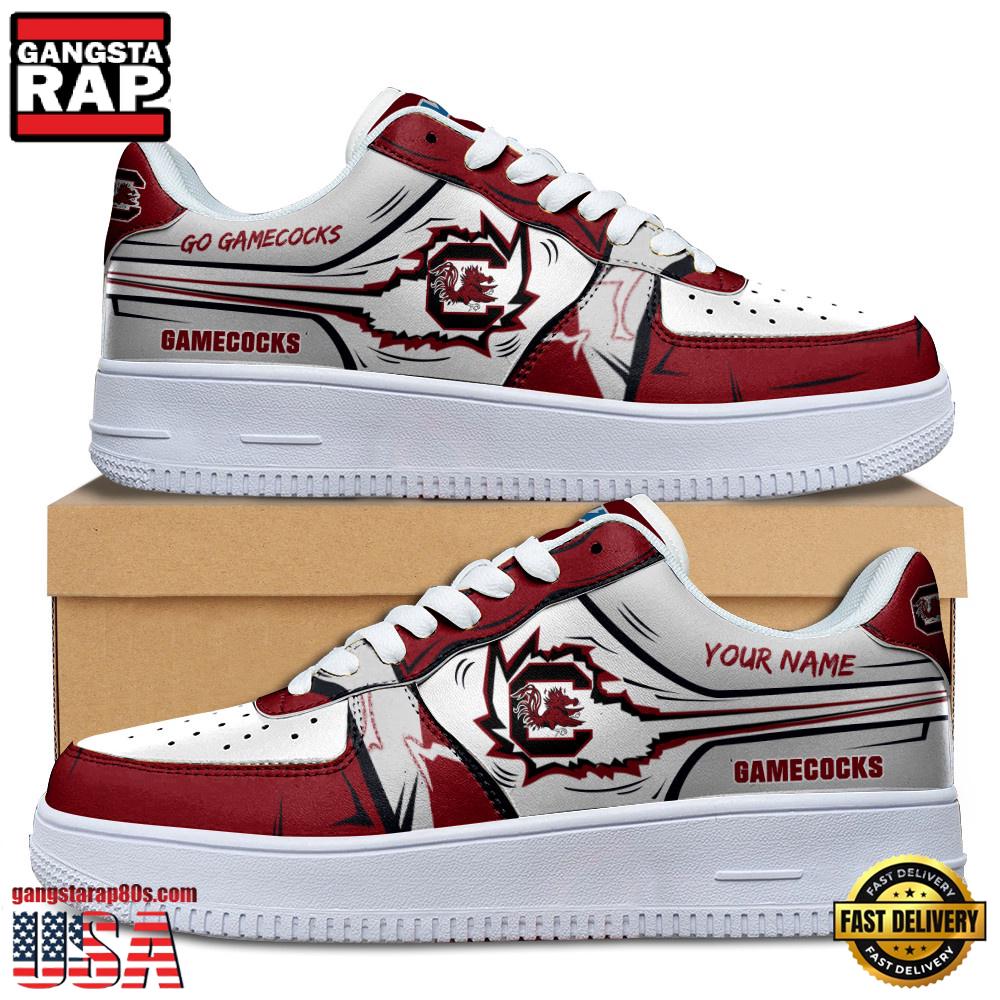 NCAA Custom Name South Carolina Gamecocks Air Force 1 Running Sneakers Shoes NCAA Custom Name South Carolina Gamecocks Air Force 1 Running Sneakers Shoes