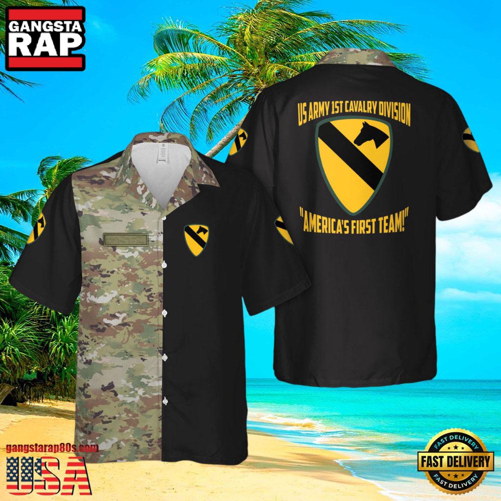 Custom Name Us Army 1St Cavalry Division Veteran Hawaiian Shirt Custom Name Us Army 1St Cavalry Division Veteran Hawaiian Shirt