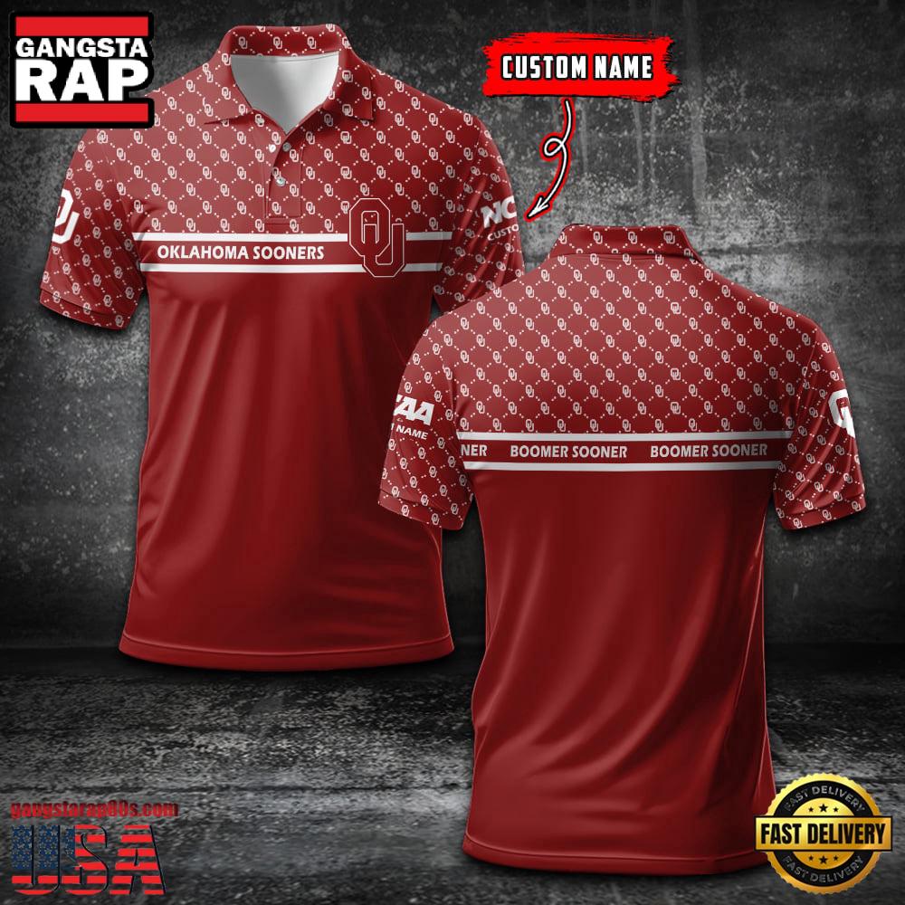 Custom Name NCAA Oklahoma Sooners Team Logo New Design Polo Shirt Custom Name NCAA Oklahoma Sooners Team Logo New Design Polo Shirt