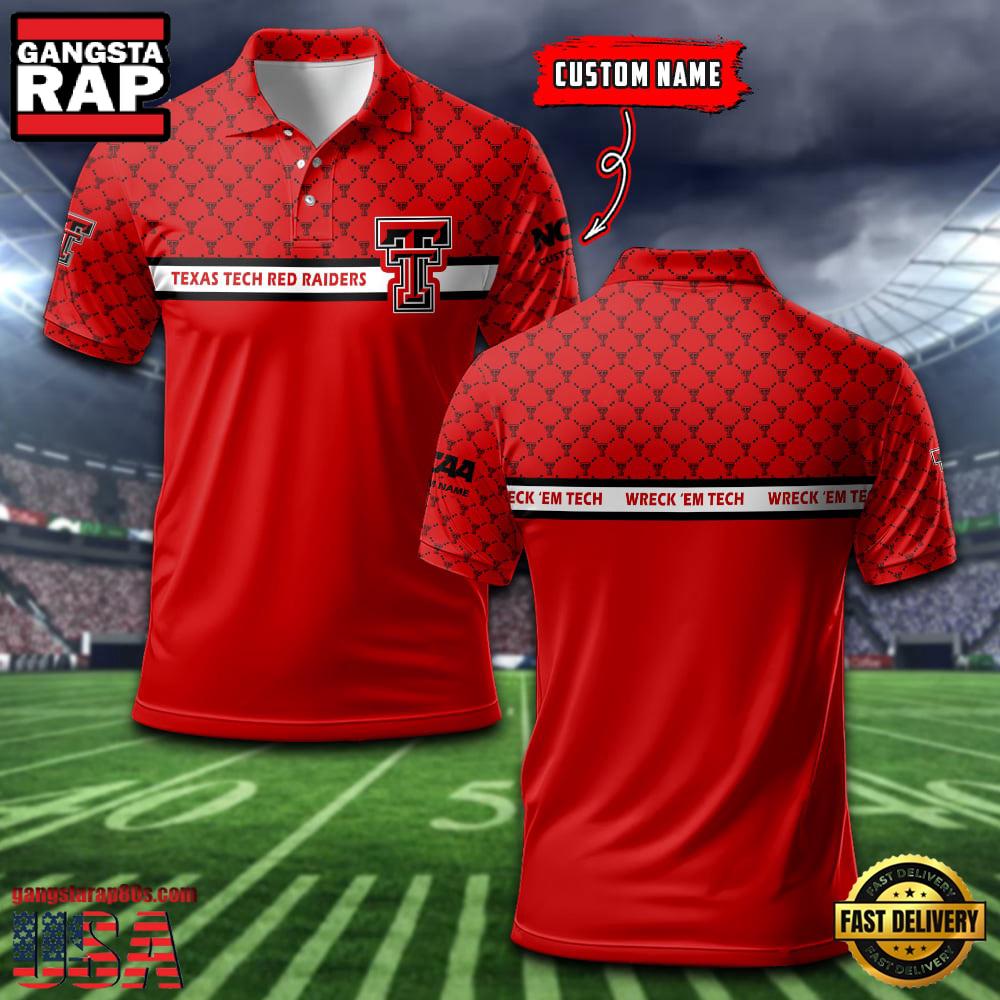 Custom Name NCAA Texas Tech Red Raiders Team Logo New Design Polo Shirt Custom Name NCAA Texas Tech Red Raiders Team Logo New Design Polo Shirt
