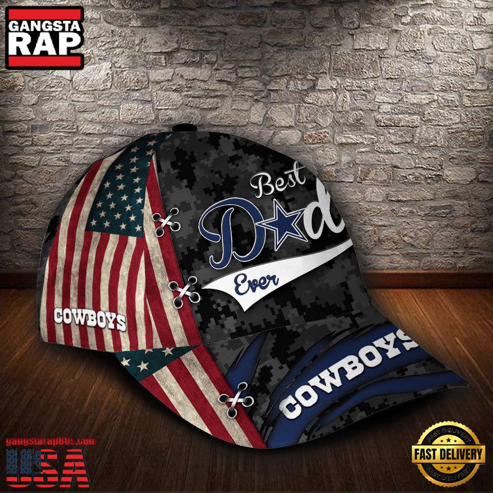 Custom Name NFL Dallas Cowboys Best Dad Camo Classic Cap Custom Name NFL Dallas Cowboys Best Dad Camo Classic Cap