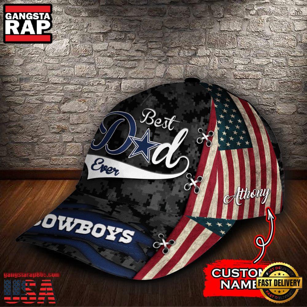 Custom Name NFL Dallas Cowboys Best Dad Camo Classic Cap Custom Name NFL Dallas Cowboys Best Dad Camo Classic Cap