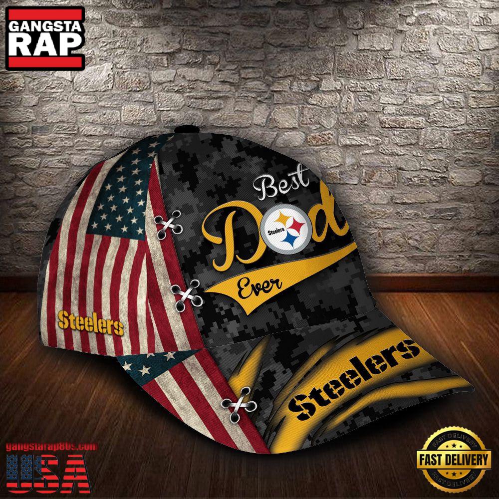 Custom Name NFL Pittsburgh Steelers Best Dad USA Flag New Design Baseball Cap Custom Name NFL Pittsburgh Steelers Best Dad USA Flag New Design Baseball Cap