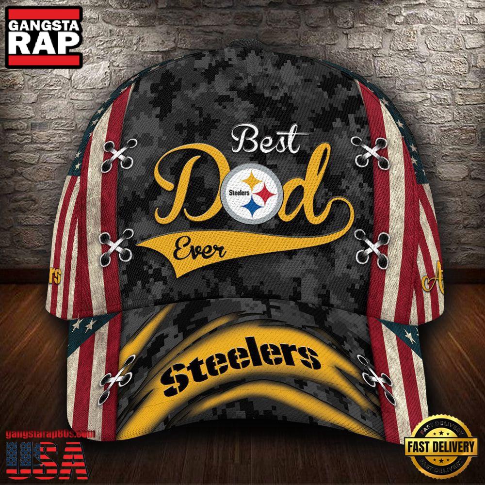 Custom Name NFL Pittsburgh Steelers Best Dad USA Flag New Design Baseball Cap Custom Name NFL Pittsburgh Steelers Best Dad USA Flag New Design Baseball Cap