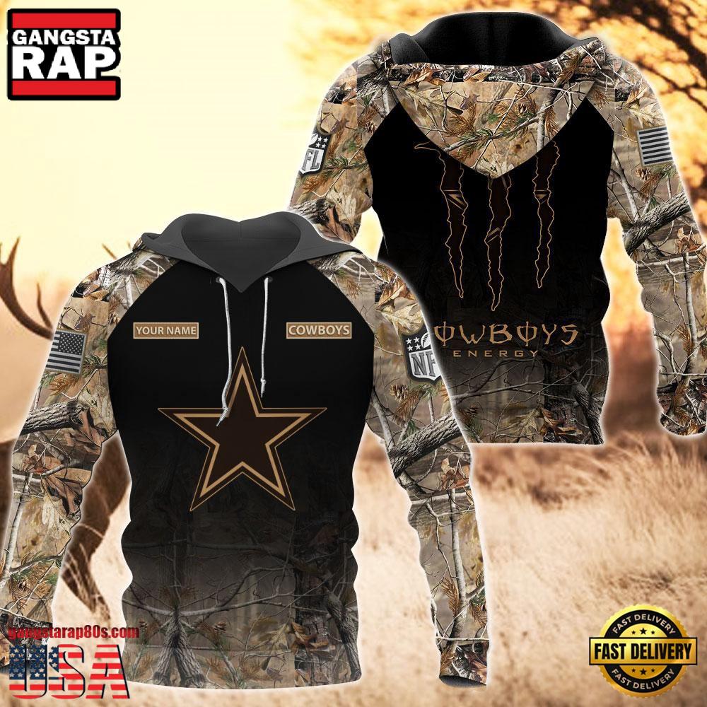 NFL Dallas Cowboys Custom Name Hoodie Camo Hunting NFL Dallas Cowboys Custom Name Hoodie Camo Hunting