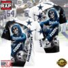 Dallas Cowboys Skull All Over Print T-Shirt For Fans