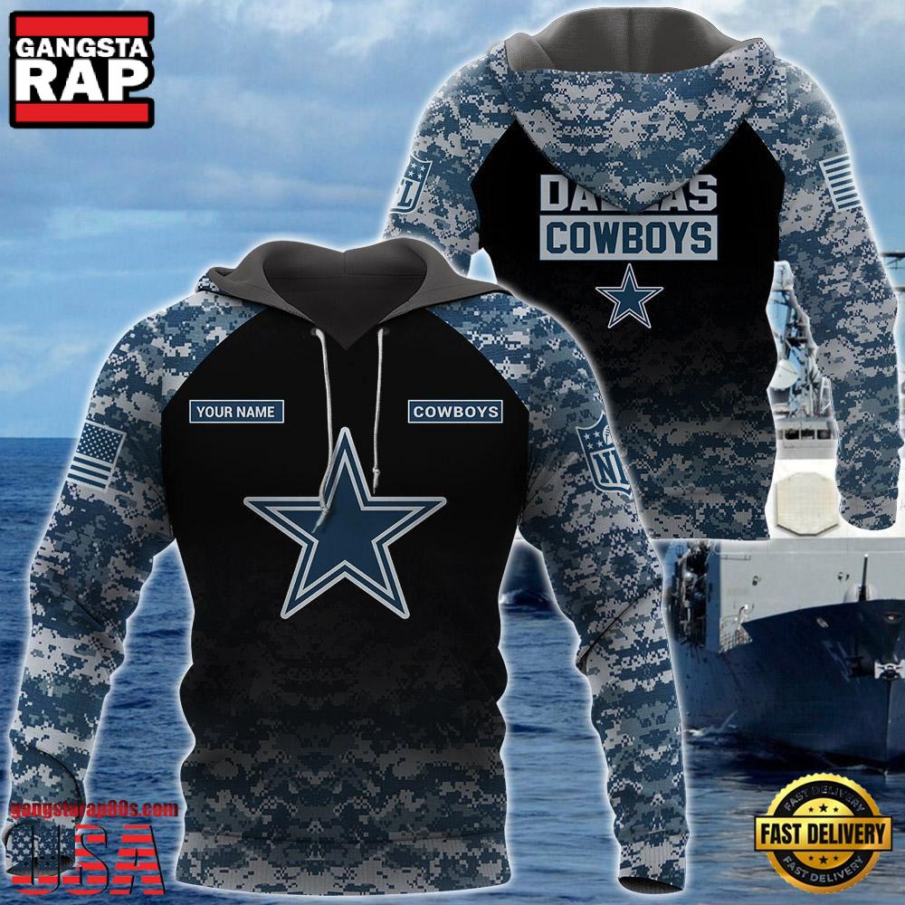 NFL Dallas Cowboys U.S. Navy NWU Camouflage Cutsom Name Hoodie NFL Dallas Cowboys U.S. Navy NWU Camouflage Cutsom Name Hoodie