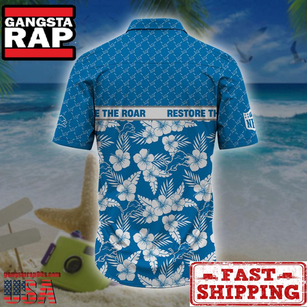 NFL Detroit Lions Palm Leaves New Design Hawaiian Shirt NFL Detroit Lions Palm Leaves New Design Hawaiian Shirt