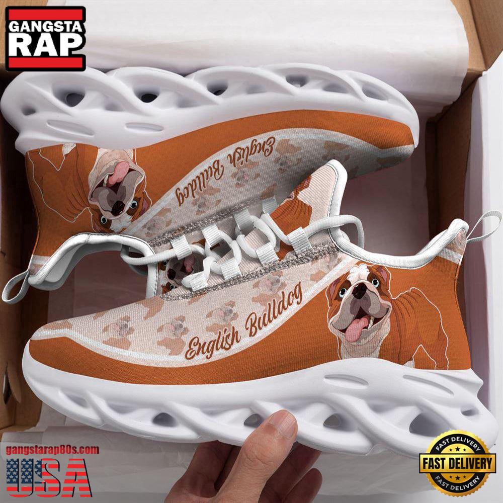 English Bulldog Dogs Lover Max Soul Shoes, Running Sneakers English Bulldog Dogs Lover Max Soul Shoes, Running Sneakers