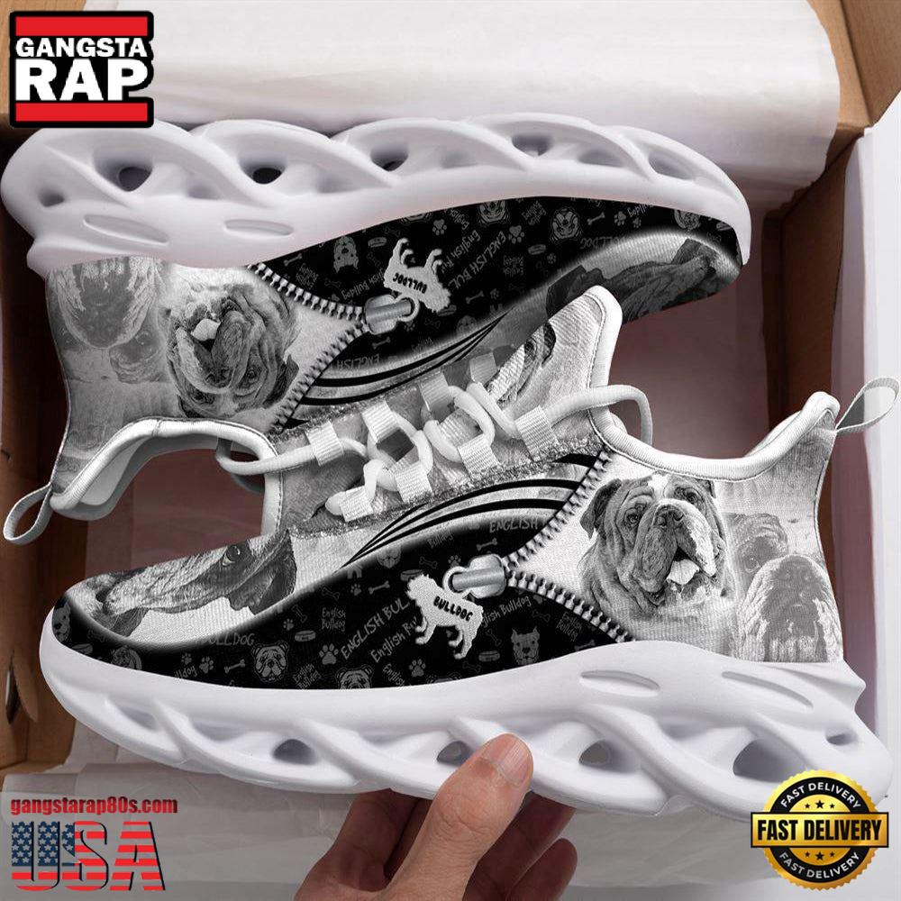 English Bulldog Sketch Dogs Lover Max Soul Shoes, Running Sneakers English Bulldog Sketch Dogs Lover Max Soul Shoes, Running Sneakers