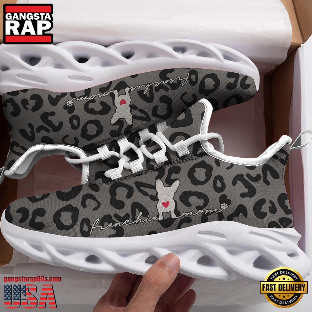Frenchie Mom, Leopard Pattern Dogs Lover Max Soul Shoes, Running Sneakers Frenchie Mom, Leopard Pattern Dogs Lover Max Soul Shoes, Running Sneakers