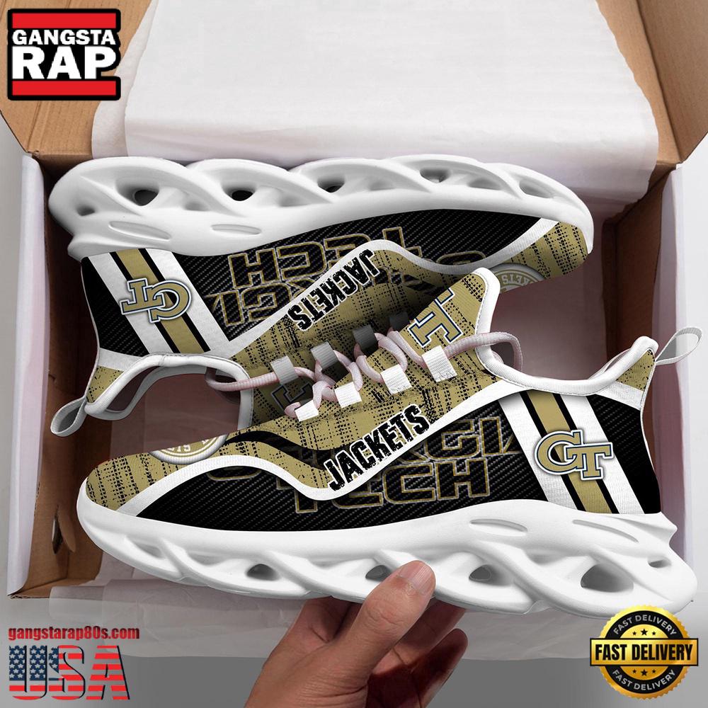 Georgia Tech Yellow Jackets NCAA Clunky New Design Max Soul Shoes, Running Sneakers Georgia Tech Yellow Jackets NCAA Clunky New Design Max Soul Shoes, Running Sneakers