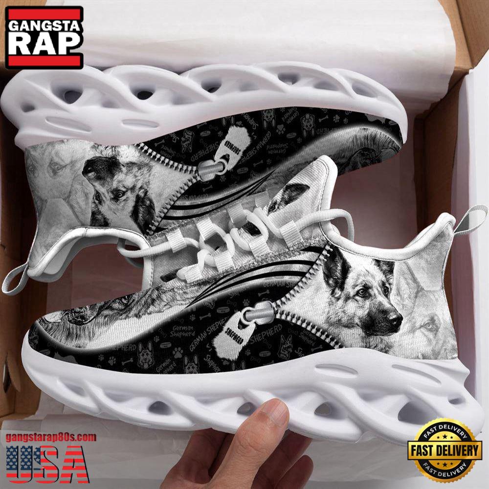 German Shepherd Sketch Dogs Lover Max Soul Shoes, Running Sneakers German Shepherd Sketch Dogs Lover Max Soul Shoes, Running Sneakers