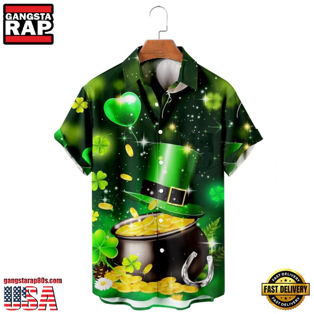 Gold Golden Irish St. Patrick'S Day 3D Hawaiian Shirt Gold Golden Irish St. Patrick'S Day 3D Hawaiian Shirt