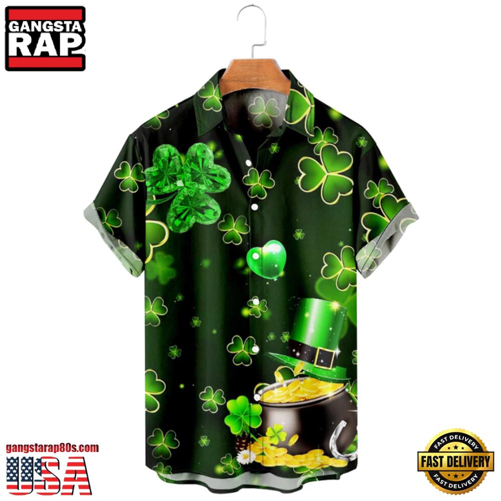 Gold Golden Irish St. Patrick'S Day 3D Hawaiian Shirt Gold Golden Irish St. Patrick'S Day 3D Hawaiian Shirt