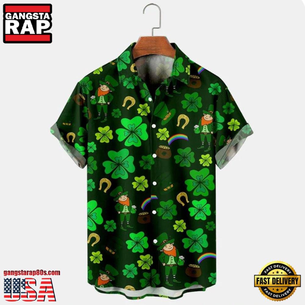 Gold Golden Irish St. Patrick'S Day 3D Hawaiian Shirt Gold Golden Irish St. Patrick'S Day 3D Hawaiian Shirt