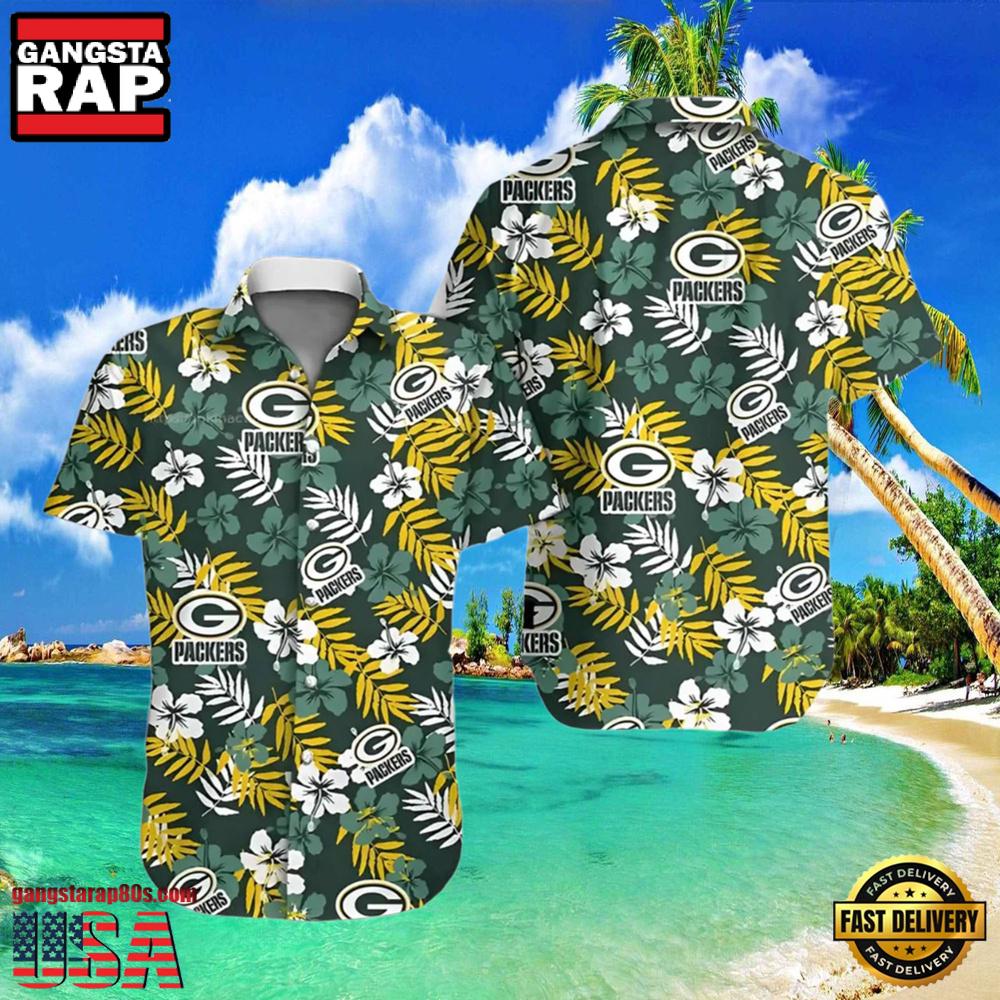 NFL Green Bay Packers Hawaiian Shirt Floral Aloha NFL Green Bay Packers Hawaiian Shirt Floral Aloha