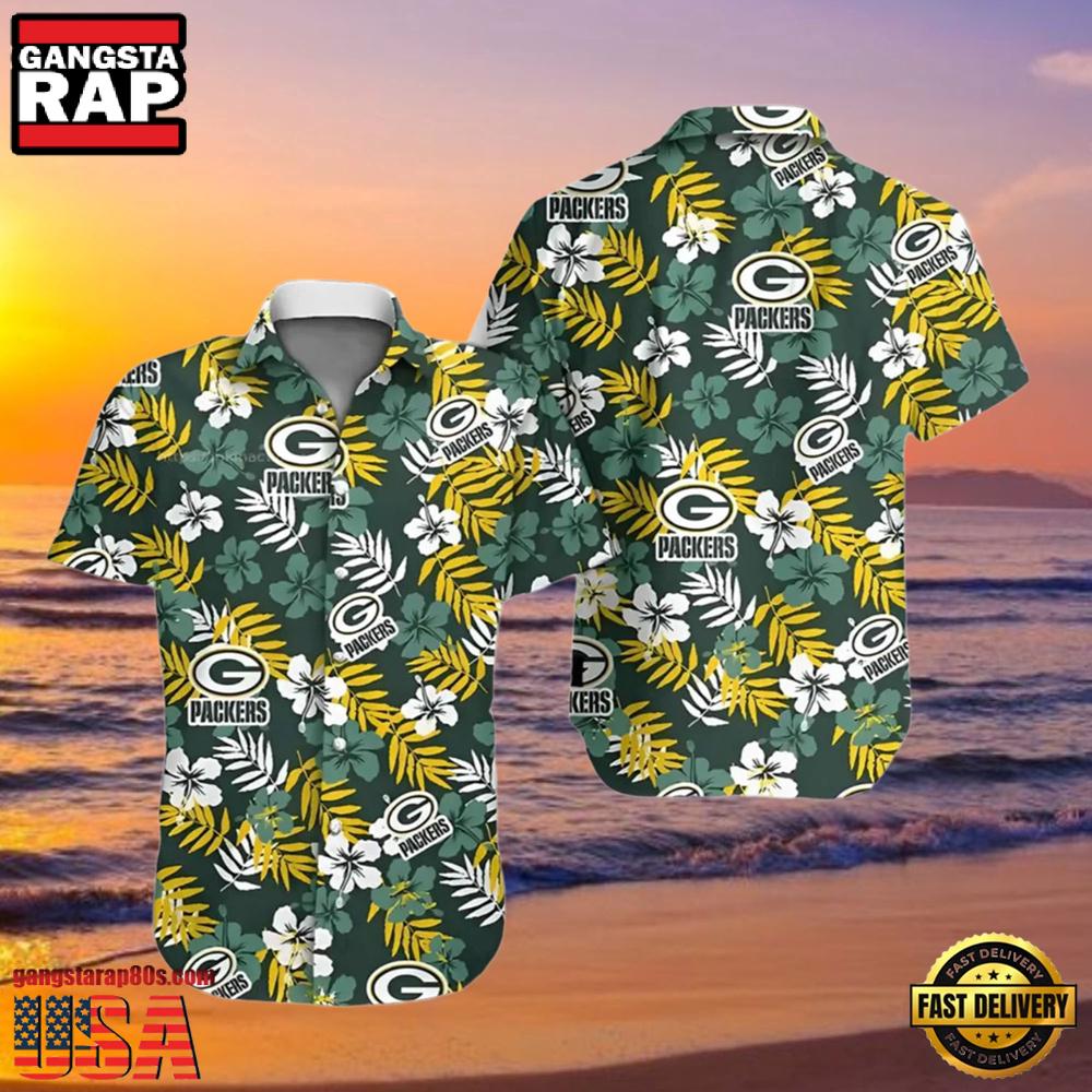 NFL Green Bay Packers Hawaiian Shirt Floral Aloha NFL Green Bay Packers Hawaiian Shirt Floral Aloha