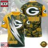Green Bay Packers Logo All Over Print T-Shirt For Fans