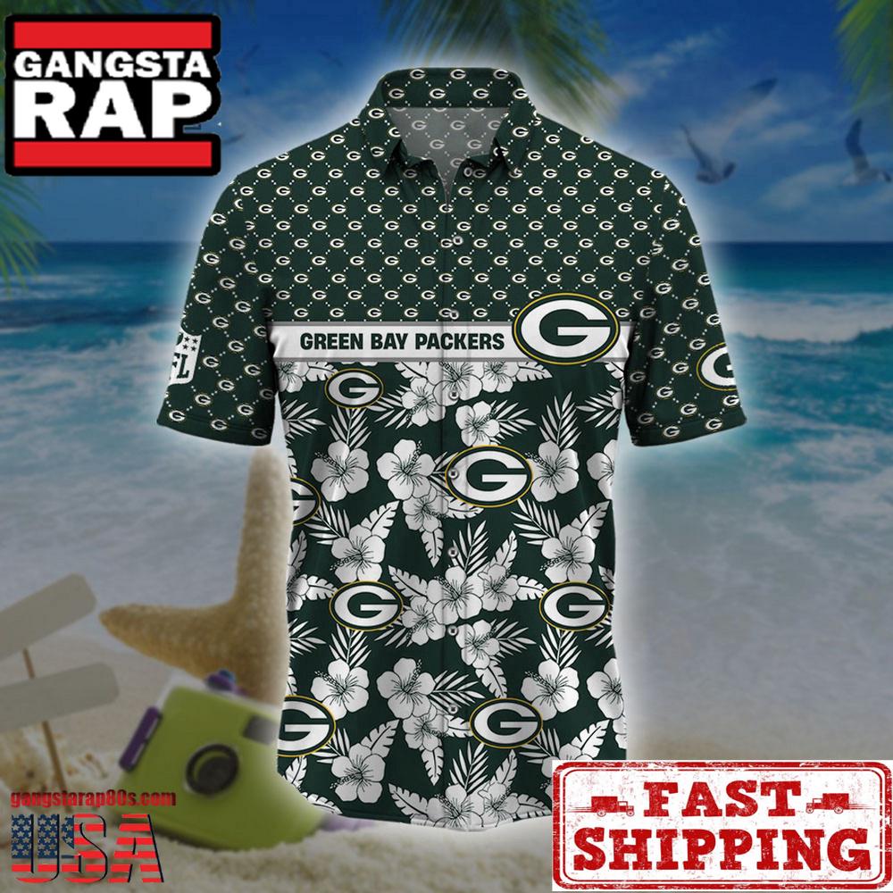 Green Bay Packers NFL Palm Leaves Hawaiian Shirt
