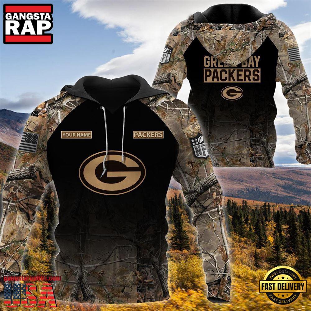 Green Bay Packers Personalized Your Name Hunting Camo Hoodie