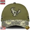 Houston Texans 2024 Salute to Service Club Green Camo Cap Gift For Veteran
