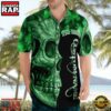 Irish St. Patrick Day Green Shamrocks Reflecting Light On Black Background 3D Hawaii Shirt