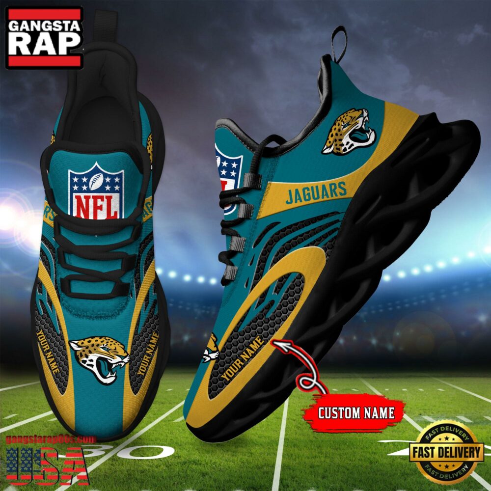 NFL Custom Name Jacksonville Jaguars Limited New Design Max Soul Running Sneakers Shoes NFL Custom Name Jacksonville Jaguars Limited New Design Max Soul Running Sneakers Shoes